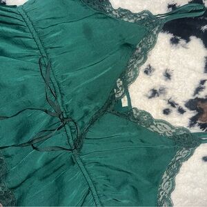 American Eagle Outfitters Green Lace Crop Top